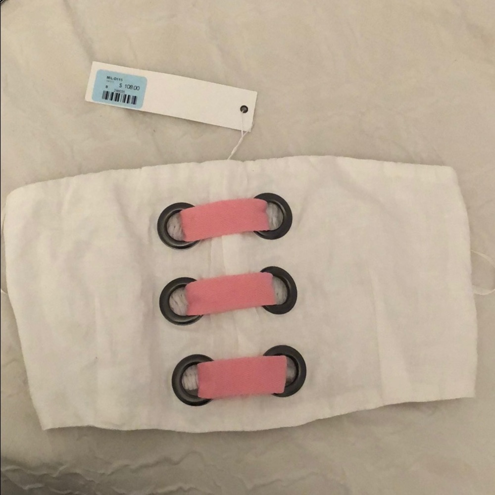 White and pink tube top size small